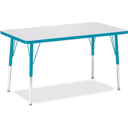 Jonti-Craft Berries Rectangle Activity Table, 24 in. x 36 in., A-height, Freckled Gray/Teal/Gray 6478JCA005