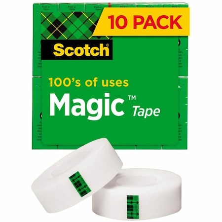 3M Office Tape, Transparent, 3/4x1000In, PK10 810P10K