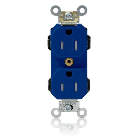 Leviton Straight Blade Receptacle, 5-15R, 15 A, 125V AC, Self-Grounded MT562-SB