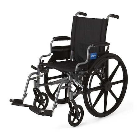 Medline K4 Basic Lightweight Wheelchair with Flip-Back Desk-Length Arms and Swing-Away Footrests MDS806500E18