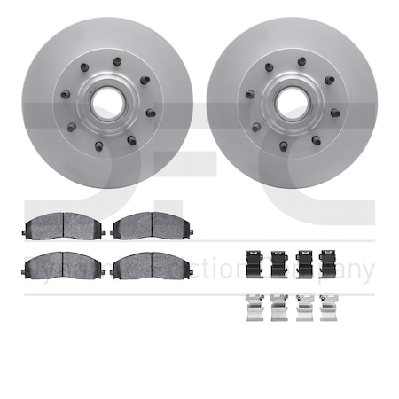 Dynamic Friction Co DFC GEOSPEC Coated Rotor- Heavy Duty Brake Pad includes Hardware 4412-54072