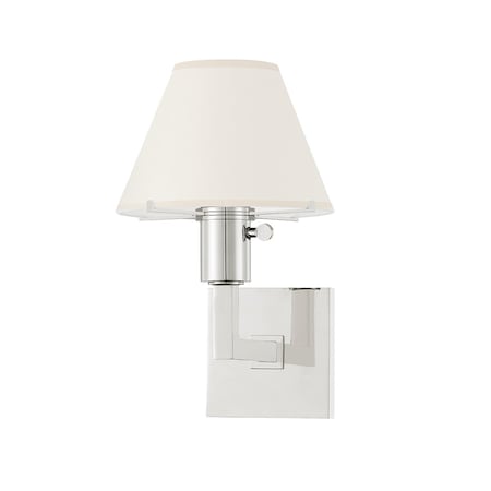 Hudson Valley Lighting Mark D. Sikes X Leeds 1 Light Wall Sconce 8 In. Polished Nickel MDS130-PN