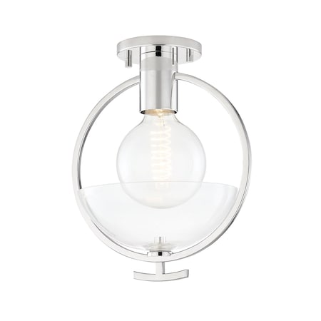 Mitzi Ringo 1 Light Semi Flush 17 In. Polished Nickel H387601-PN