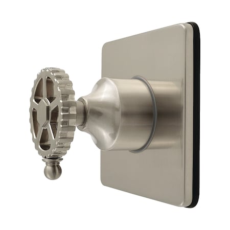 Kingston Brass Single-Handle Six-Way Diverter Valve with Square Trim Kit, Brushed Nickel KS4048CG