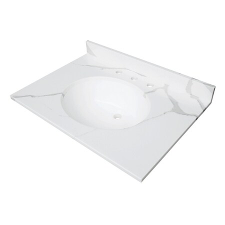 Kingston Brass 31-Inch Solid Surface Vanity Top, 8" Faucet Drillings KVPB3122L38