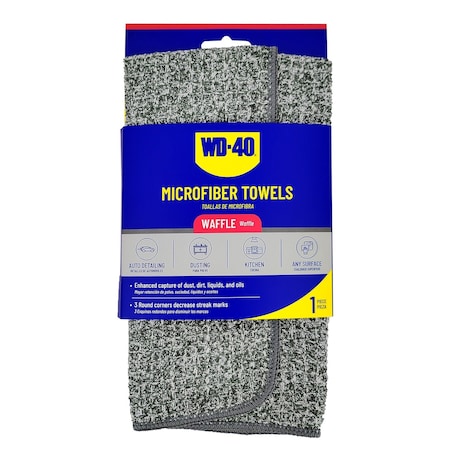Wd-40 Waffle Multipurpose Microfiber Towel - Gray Color - 1 Pack L40220