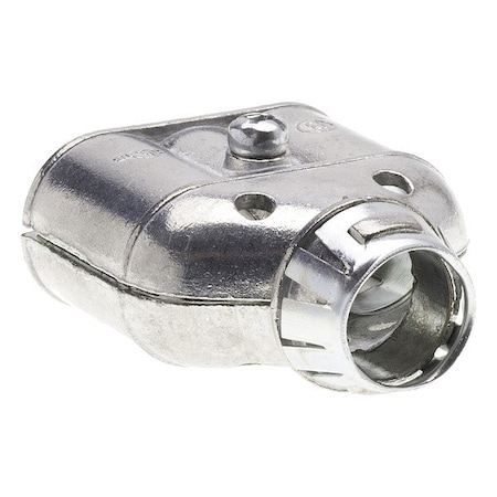 Bridgeport Screw Strap Connector Connector, 3/8 in, Die Cast Zinc, Silver 570-DC2