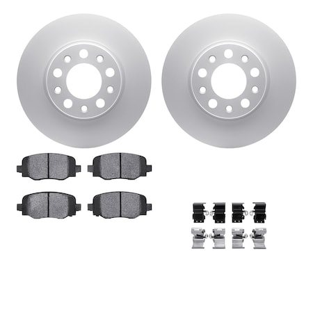 Dynamic Friction Co DFC GEOSPEC Coated Rotors with 5000 Brake Pads - Ceramic and Hardware 4512-42066