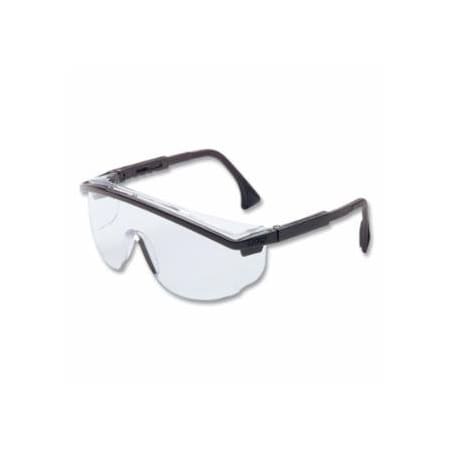 Uvex Astrospec 3000 Eyewear, Clear Lens, Polycarbonate, Ultra-dura, Black Frame 763-S1359