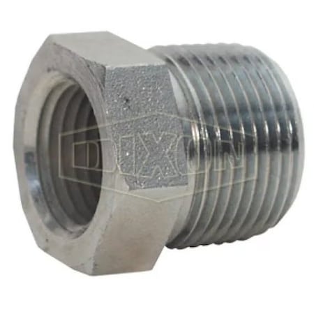 Dixon Hex Head Pipe Bushing, Carbon Steel, 1-11-1/2 x 2-11-1/2 in Nominal, MNPT x FNPT End Style, Zinc Pla 5406-32-16