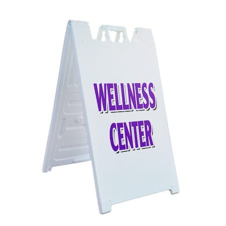 Signmission Wellness Center, A-Frame & 2 Decals Installed, Heavy-Duty Plastic Frame SBHD-D-2436-Wellness Center