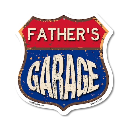 Signmission Father's Garage, 12 Inch X 12 Inch, Aluminum Metal Sign SHI-A-12-383-FATHER