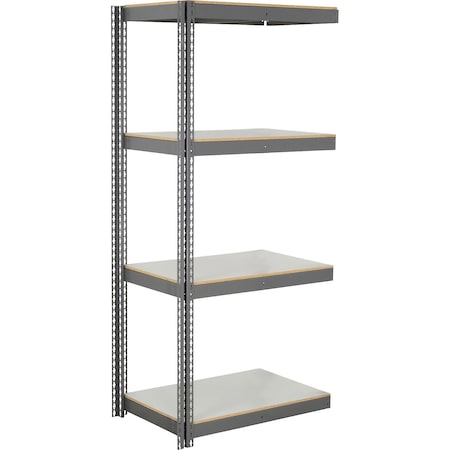 Global Industrial 4 Shelf, Heavy Duty Boltless Shelving Add On, 36"Wx24"Dx84"H, Laminate Deck B3164822