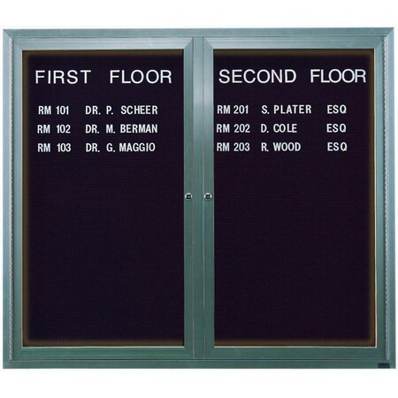 Aarco Illuminated Outdoor Enclosed Directory w/ Al Frame, Clear Satin Anodized Finish, 48''Hx60''W OADC4860I