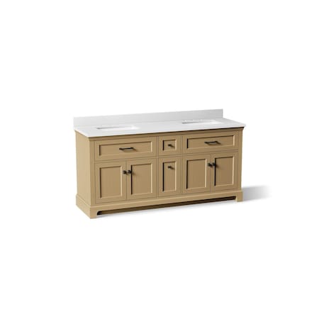 Kohler Charlemont 72" bathroom vanity cabinet with sinks and quartz top 29264-BD1-WEK