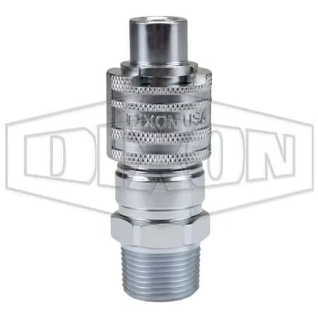 Dixon Dix-Lock N Series Bowes Interchange Male Quick Disconnect Coupler, 3/8-18 Nominal, Quick Disconnect N4M3