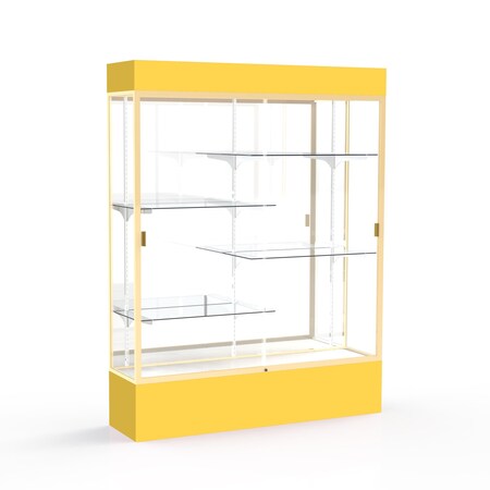 Ghent Lighted Floor Display Case 60x80x16, Mirror, Champange 3175MB-GD-GR