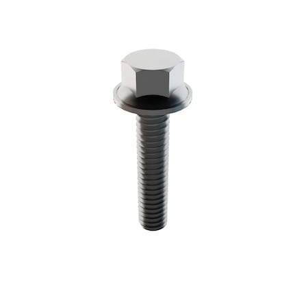 Zoro Select Not Graded, 1/4"-20 Standard Flange Bolt, Plain Stainless Steel, 1 1/4 in L, 100 PK 31-SFH-25C-125