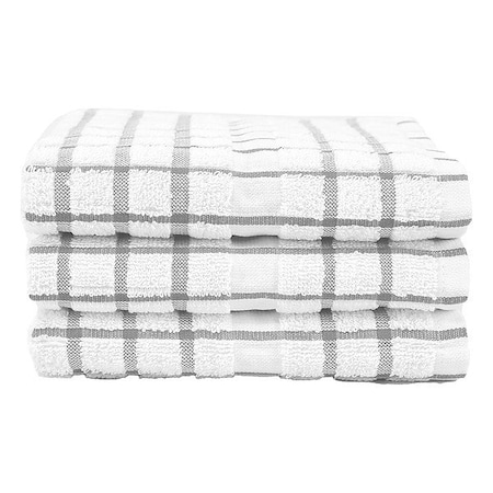 Martex Kitchen Towel, Gray, 25" L, 15" W, PK144 1C41657