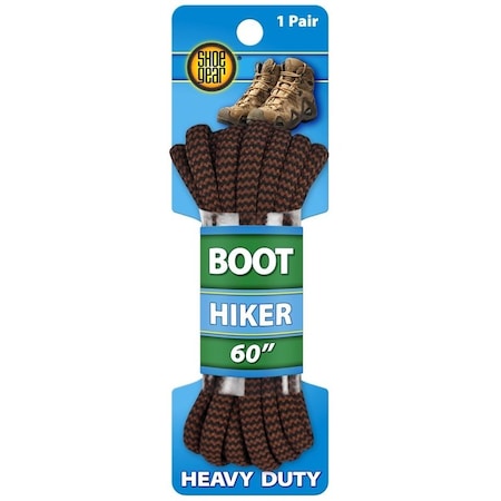Shoe Gear Alpine Boot Lace, Round, Black/Brown, 60 in L 1N310-10