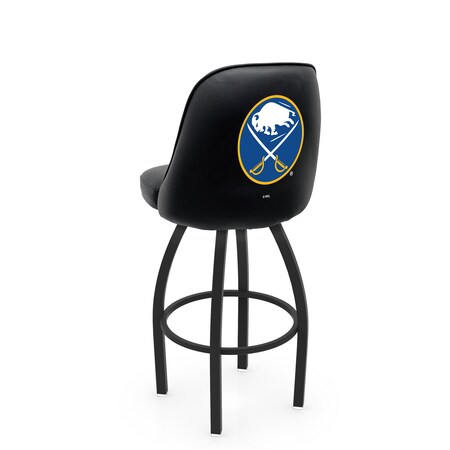 Holland Bar Stool Co Logo Grizzly Buffalo Sabres 30 in. Swivel Bar Stool with Black Wrinkle Finish L048