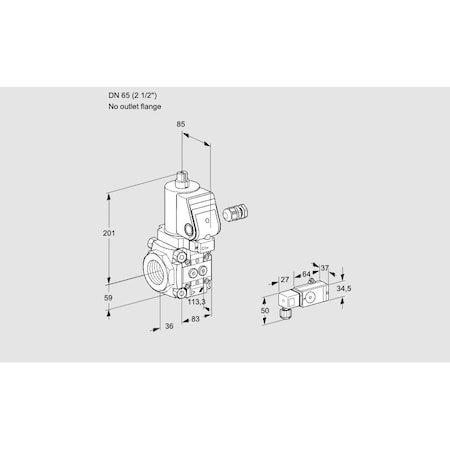 Honeywell Kromschroder Gas Solenoid Valve - Class A, EN 161, 500 mbar Max Pressure KS88008017