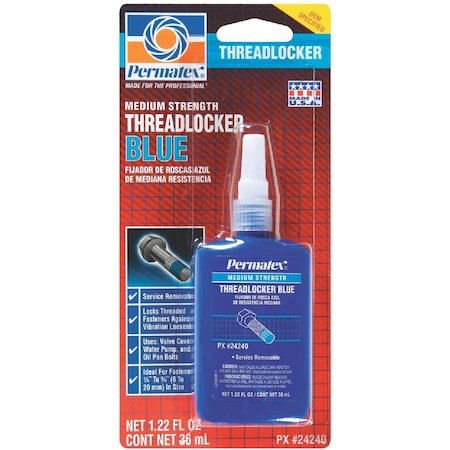 Permatex 1.22 Oz. Blue Medium Strength Threadlocker 24240