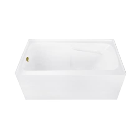 Kingston Brass 54" Acrylic Rectangular 3-Wall Alcove Tub Combo w/ Armrests in Glossy White/Antique Brass CVTAP543023L3