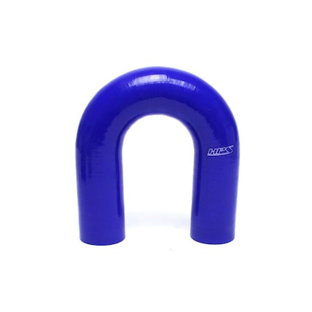 Hps Performance 2-1/4 in ID, 4-Ply High Temp Reinforced Silicone 180 Degree U Bend Elbow Coupler Hose, Blue HTSEC180-225-BLUE