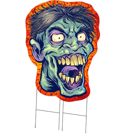 Signmission Zombie Yard Sign with Stake, Scary Halloween Trick or Treat Decoration for Party C-DC-36-Zombie