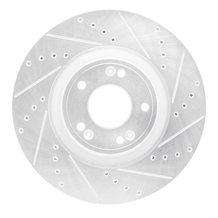 Dynamic Friction Co DFC Brake Rotor - Drilled and Slotted - Silver 631-03028R
