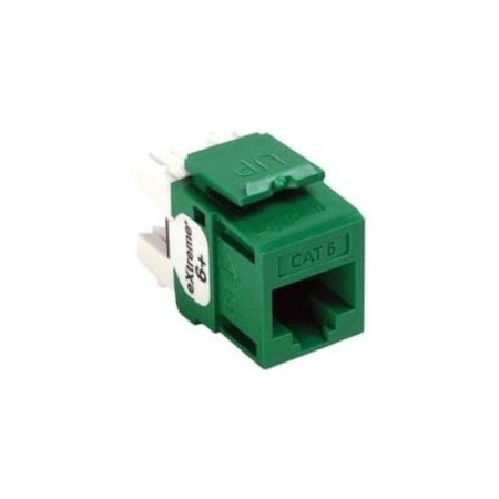 Leviton 1-Port Mod Jack 110 8W8P Utp, T568A/B Cat6 Quickport, Extreme 6+ Green 61110-RV6