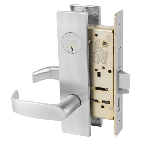 Sargent Grade 1 Apartment Corridor Door Mortise Lock, L - Lever, LW1 - Escutcheon, Field Reversible, Conven 8243 LW1L 26D