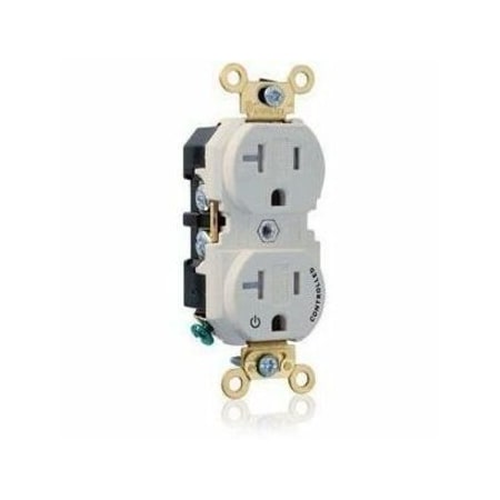 Leviton Dup Rec 20A 125V 1MCtrl TR Self-Gr LtAl 5362-1PT