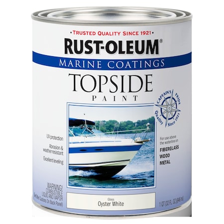 Rust-Oleum Marine Coatings Topside Paint, Oyster White, Gloss, 1 Qt 396977