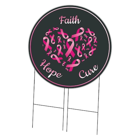 Signmission Faith Hope Cure Double Sided Corrugated Plastic Circle Yard Sign C-36-CIR-DS-WS-Faith Hope Cure