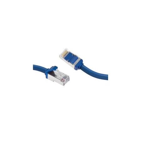 Cable Wholesale Slim Cat8 Blue S/FTP Ethernet Patch Cable, Molded Boot, 40Gbps - 2000MHz, 6mm OD, 4-Pair 28AWG 13X8-66100.5