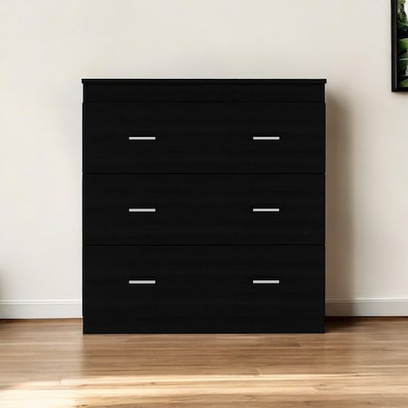 Homeroots 32" Black Three Drawer Dresser 543996