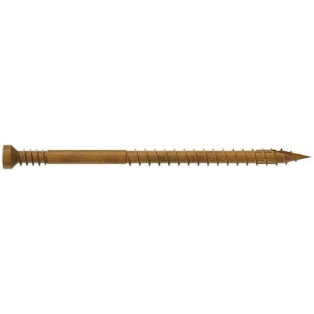 Simpson Strong-Tie Finishing Trim Screw, No 7 Thread, 2-1/2 in L, Serrated Thread, Trim Head, 400 FT07212R400