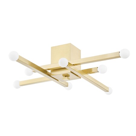 Mitzi Dona 8 Light Flush Mount 4.75 In. Aged Brass H463508-AGB