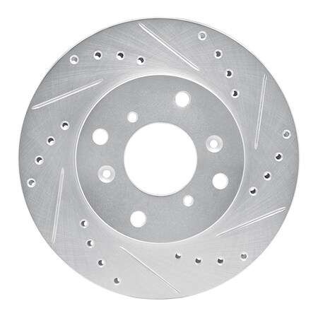 Dynamic Friction Co DFC Brake Rotor - Drilled and Slotted - Silver 631-59023R