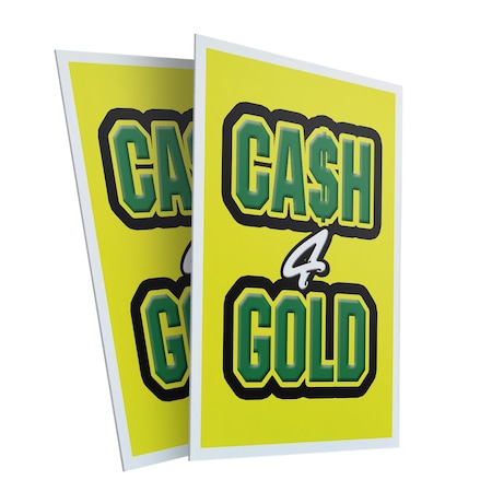 Signmission Cash For Gold, Plastic Signs Only 24 Inch x 36 Inch, Corrugated Plastic, 2PK CSB-2436-2PACK-Cash For Gold