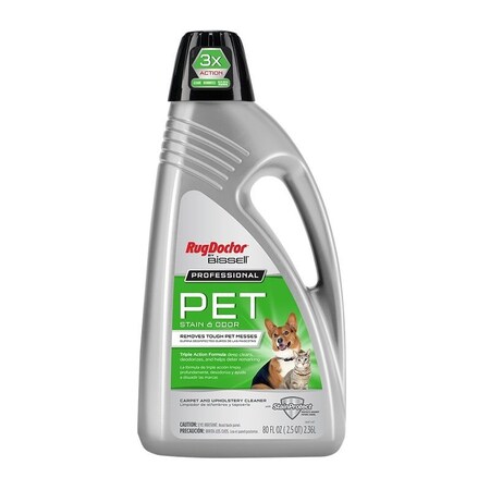 Rugdoctor 5153 Pet Stain Carpet Cleaner, 80 oz Bottle, Liquid, Characteristic, Pale Yellow 05153