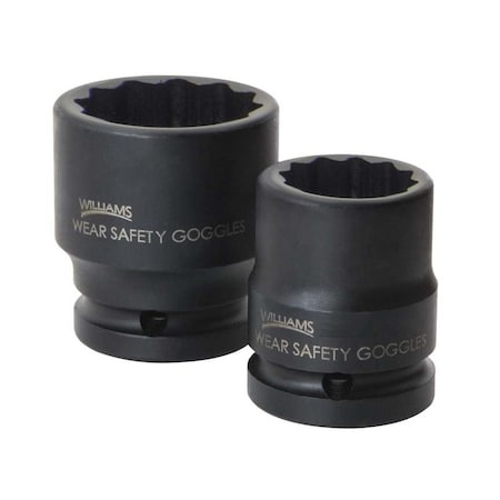 Williams 3/4" Drive Impact Socket Black Industrial, 3/4" D, 1-1/8 12Pt JHW38436