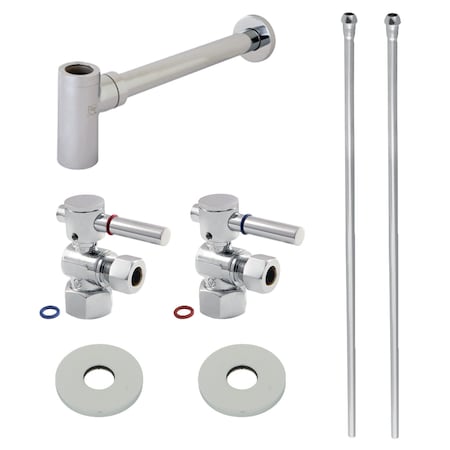 Kingston Brass Plumbing Sink Trim Kit with Bottle Trap, Polished Chrome CC43101DLLKB40