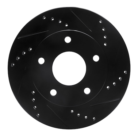 Dynamic Friction Co DFC Brake Rotor - Drilled and Slotted - Black 633-48005R