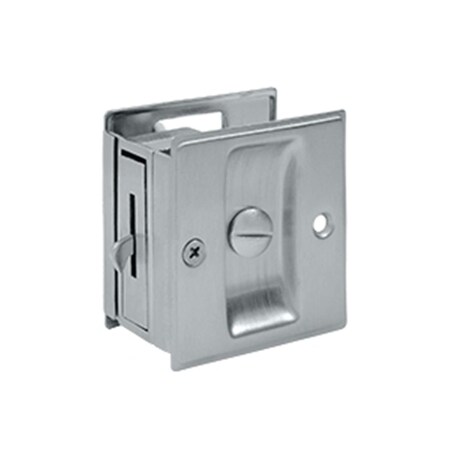 Dendesigns 2.5 x 2.75 in. Privacy Pocket Lock, Satin Chrome - Solid DE927118