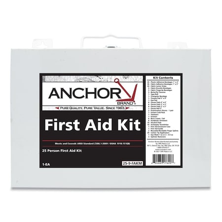 Anchor 25 Person 2009 First Aid Kit, Metal 101-25-9-FAKM