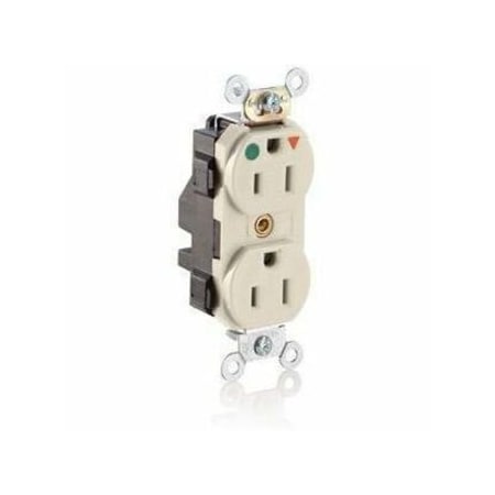Leviton Lev-Lok Hospital Grade Duplex Receptacle, 15 Amp, 125 Volt M8200-IGT