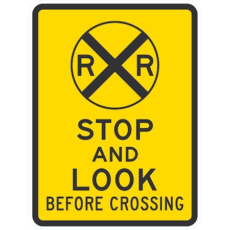 Lyle Stop and Lock Before Crossing, 18x24, Engineer Grade, Yellow G-10145-EG_18x24